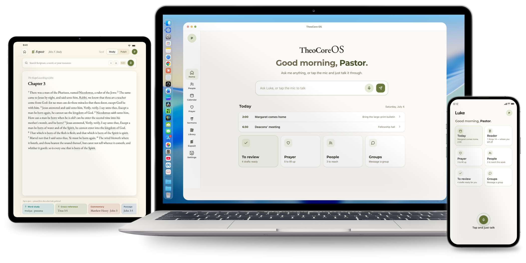 ChurchMinistry AI on laptop, tablet and phone